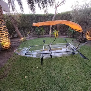 New design double seats PC polycarbonate see through canoe 11ft transparent kayak