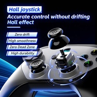 Manette de Jeu Sans Fil Double Hall 2,4 GHz, Manette Mobile Six Axes, Joysticks et Contrôleurs de Jeu Bluetooth pour PC Android iOS