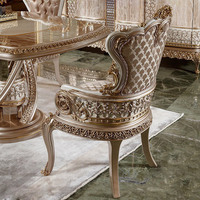 Table et chaises de salle à manger en bois massif de style européen, meubles de luxe inspirés des villas françaises pour hôtels et maisons