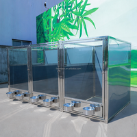Hondenkennel van roestvrij staal 304, gehard glas en HDPE panelen, groothandelsprijs
