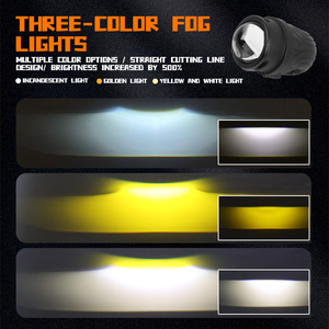 Luces Antiniebla para Motocicleta de Nuevo Diseño, LED de 2 Pulgadas, Tricolor, Bi-LED, Proyector de Luz Alta, Lámpara Antiniebla para Automóvil, 12V - Product Image 6