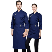 Chemise de cuisine 2$ LOGO respirante pour la restauration, veste de chef à boutons-pression, chemises à manches longues pour uniforme de travail, restaurant