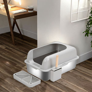 Caixa de areia para gatos em aço inoxidável, fácil de limpar, ideias para novos produtos, evita respingos externos - Product Image 1