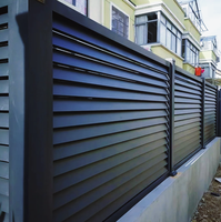 Zwart Aluminium Privacy Hek Eenvoudig Te Monteren Geen Graven Horizontale Lamellenpanelen Model 3d Voor Balkon Veiligheidstoepassing