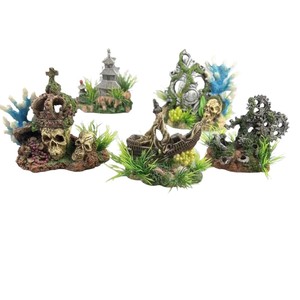 Ornements de paysagisme d'aquarium en résine, décorations de simulation avec lumières pour la décoration d'aquarium - Product Image 4