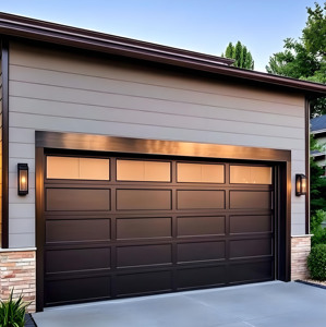 <span class=keywords><strong>Porte</strong></span> <span class=keywords><strong>de</strong></span> <span class=keywords><strong>garage</strong></span> noire traditionnelle pour villa, tailles et couleurs personnalisables, motorisation automatique, <span class=keywords><strong>isolation</strong></span> thermique, ouverture latérale électrique - Product Image 2