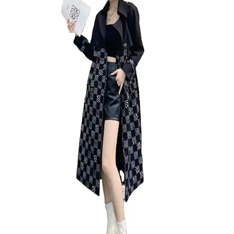 Новая женская одежда, оптовая продажа, модная ветровка, пальто средней длины, темпераментная, в стиле богини веерон