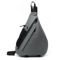 Nouveau sac de poitrine/bandoulière imperméable en PU pour homme avec fermeture éclair - Grande capacité pour le cyclisme en extérieur, les loisirs, les voyages et la mode urbaine