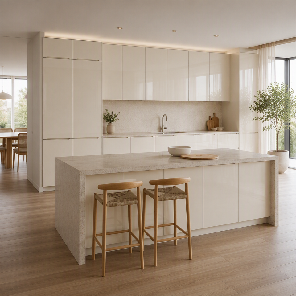 Custom Modern Luxury High Gloss Corner Kitchen Cabinets with Close ...