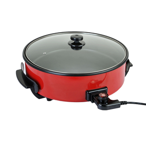 Poêle à pizza électrique 1,5 L avec couvercle en verre trempé, revêtement antiadhésif et thermostat réglable - Product Image 5