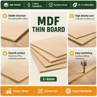 Panneau en fibre de bois de densité moyenne certifié FSC 2,4 mm 3 mm 6 mm Surface lisse pour la décoration et l'artisanat