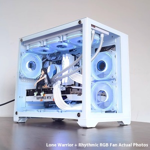 Guerrier solitaire ITX neige blanche coque d'ordinateur MATX vue sur <span class=keywords><strong>la</strong></span> <span class=keywords><strong>mer</strong></span> chambre 240/360 refroidi à l'eau plein côté Transparent bureau plastique ATX - Product Image 4