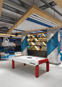 Table de <span class=keywords><strong>hockey</strong></span> sur <span class=keywords><strong>air</strong></span> de 7 pieds avec plateau en MDF, 2 pagaies et 2 disques rouges, personnalisable, marque JIUXING SPORTS/NINESTAR, modèle JX-699 - Product Image 5