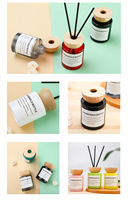 Flacon vide en verre coloré de 150ml avec couvercle en bois pour diffuseur de parfum