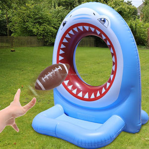 Shark Pool Toys Flying Disc Target Toss Juegos de piscina Set Inflable Football Hoop Ring Toss para niños - Product Image 1