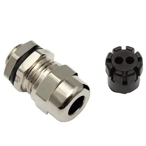 JAR IP68 Intelligent Electrical Wiring Protection Cabl Joint Nickel Plated Brass Multi Hole Cable Glands