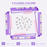 Support de Mahjong en Acrylique Transparent avec Poussoir Magnétique, Ensemble de 4 Supports de Tuiles de 18 Pouces pour Accessoires de Mahjong Américain