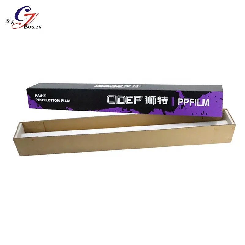 GuangDong Lieferanten Kunden spezifische Papier boxen Verpackung Logo Drucken Langer rechteckiger Karton für PPF Window Tint Film