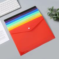Bolsas de documentos de plástico PVC personalizadas A5 A4 carpetas de archivos transparentes bolsillos de sobres transparentes carteras escolares con botón a presión