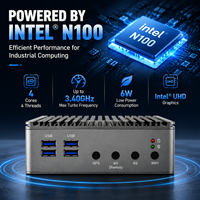 Mini PC Industrial Intel N100 de 12.ª Generación, Sin Ventilador, 4*RS485/RS232 COM, DIO de 8 Bits, LAN Dual de 2.5G I226-V, DDR4, NVMe SSD, Win 11 Pro