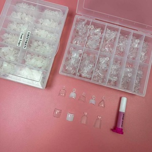 Puntas de <span class=keywords><strong>uñas</strong></span> <span class=keywords><strong>cortas</strong></span> francesas, ataúd ovalado, <span class=keywords><strong>uñas</strong></span> postizas cuadradas, curvas artificiales sin C, media cubierta Natural transparente, puntas de <span class=keywords><strong>uñas</strong></span> de almendra acrílicas - Product Image 6