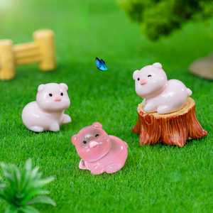 <span class=keywords><strong>Petit</strong></span> cochon lumineux mignon de dessin animé Weij, décoratif, pour micro-paysage, mini-voiture, bureau, petits ornements - Product Image 3