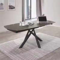 Table à manger moderne de haute qualité européenne, extensible, en métal, 4-8 places, style industriel, meubles pour la maison, cuisine, hôtels, parcs