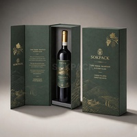 Boîte cadeau rigide de luxe personnalisée pour bouteille de vin unique, avec couvercle rabattable, écologique, recyclable, insert en mousse EVA, pour vodka ou soda, idéale pour les entreprises