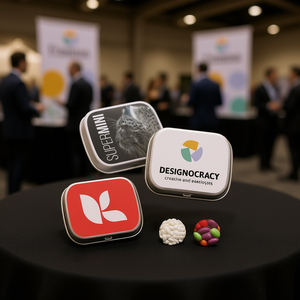 Designocracy Confezione da 10 Scatole Metalliche per Caramelle, Regalo Promozionale Personalizzabile con Logo per Eventi e Branding - Product Image 3