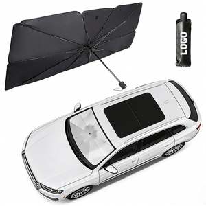 Custom Logo Printed Portable Folding Retractable Windshield <b>Car</b> Sunshade Umbrella for <b>Car</b> Front Window Sunshade Umbrella - Product Image 1
