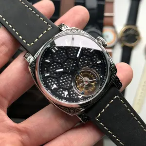 Gratis Schip Factory Prijs Luxe Seagull Skeleton Hand Winding Tourbillon Mechanische Relief 316L Rvs Horloge Voor Verkoop