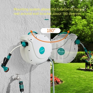 GARTENKRAFT <span class=keywords><strong>30M</strong></span> Carrete de <span class=keywords><strong>manguera</strong></span> de jardín de plástico Flexible <span class=keywords><strong>Extensible</strong></span> Anticorrosión Mango telescópico Montaje en pared Mangueras de riego ANSI - Product Image 2