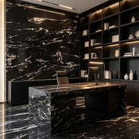 Dalle de pierre en granit naturel imperméable sur mesure, résistante à l'usure, épaisseur 18 mm, pour la décoration de salle de bain d'hôtel, meuble TV