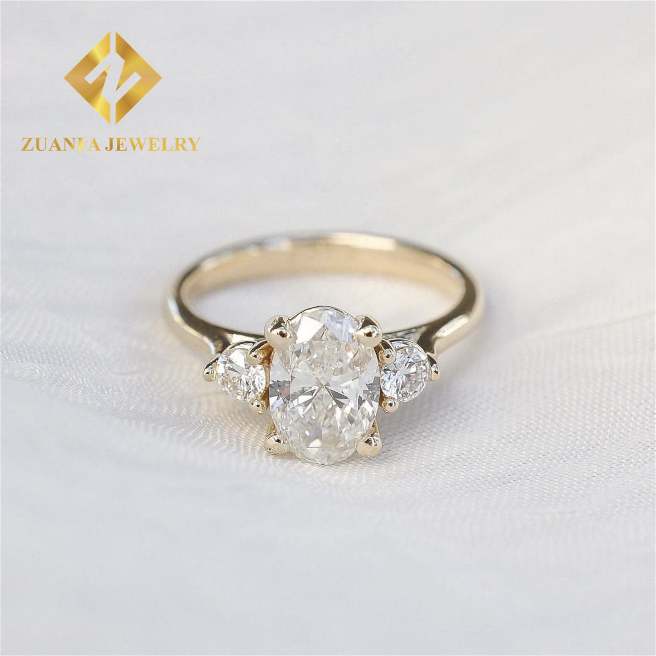 14k yellow gold with  3ct oval ring