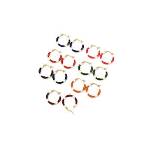 Orecchini Pendenti in Acciaio Inossidabile Bicolore con Effetto Goccia d'Olio, Orecchini Pendenti alla Moda - Product Image 1