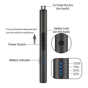 Tùy chỉnh in Logo <span class=keywords><strong>Windproof</strong></span> <span class=keywords><strong>USB</strong></span> sạc điện bật lửa cho nến - Product Image 3