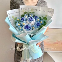 2026 Hadiah Hari Wanita/ Wisuda Buatan Tangan untuk Pacar, Teman, Ulang Tahun, Hari Valentine, Buket Mawar Rajut Wol