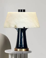 Lampe de table en marbre, lampe de sol/de table en fer de luxe en forme de champignon pour salon, chevet, villa, salle d'exposition d'art, lumière LED chaude