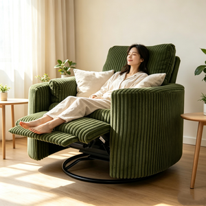 Sillón Reclinable de Terciopelo Nórdico Moderno, Sofá de Tela Suave para Descanso, Ideal para Hotel, Balcón, Sala de Estar, Dormitorio y Relajación - Product Image 1