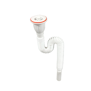 Sifone per Lavabo da <span class=keywords><strong>Bagno</strong></span> dal Design Moderno, Tubo di Drenaggio Flessibile Facile da Pulire, Bianco, Prezzo Competitivo - Product Image 2