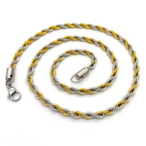 Collar de Cadena de Cuerda Estilo Punk, Acero Inoxidable, Color Oro y Plata, Clásico, Resistente, Precio de Fábrica - Product Image 4