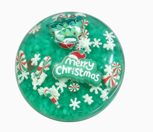 Pelota Antiestrés Verde con Diseño Navideño, con Copos de Nieve y Bastones de Caramelo, Juguete Sensorial para Niños y Adultos, Unisex, de Plástico para Apretar - Product Image 5