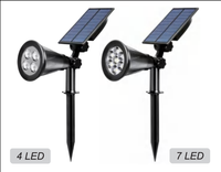 Projecteurs solaires à batterie Li-ion de bonne qualité, capteur de lumière, intensité réglable, certifiés FCC CE ROHS, étanches IP65, lampes de jardin, garantie 2 ans