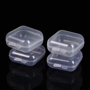 Transparent Square <b>Plastic</b> Storage <b>Box</b> For Jewelry Earring Accessories PP Material With Lid 20mm High Capacity 0-100ml - Product Image 1