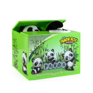 Kids Gifts Panda Roubando Coin Bank Caixa De Armazenamento Roubar Dinheiro Panda Animal Em Forma De Moeda Banco Plástico Elétrico Cat Piggy Bank