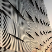 Panneau mural perforé en aluminium découpé au laser, design de façade moderne, décoration extérieure, mur-rideau en aluminium