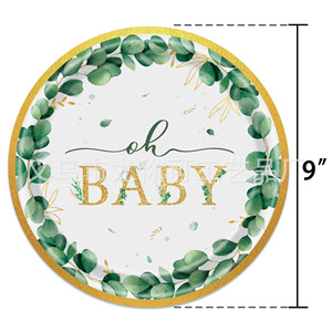 Oh Baby Paper Plates 9 Inch <b>Round</b> Digital Printing Birthday Party Tableware Eco Friendly Disposable - Product Image 1