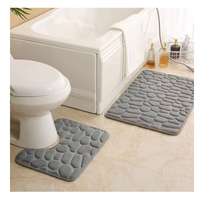 Bestseller Badezimmermatte aus Polyester Steinoptik Teppich zum Großhandelspreis Grauer Rutschfester Teppich Wasserabsorbierend Leicht zu Reinigen