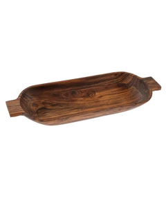 Plateau de service moderne en bois d'acacia fait main avec poignée, planche à découper en bois durable pour la cuisine et les dîners à la maison par Moon Art India - Product Image 3