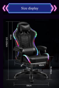 Mới cao trở lại Ergonomic Máy tính chơi Game ghế RGB RGB ghế điều hành da tổng hợp massage vải xoay tính năng văn phòng sử dụng - Product Image 3